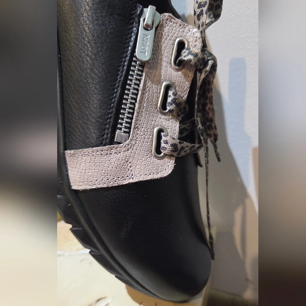 Women's Elios Beije Lizard With Black Leather & Cheetah Laces, Size 7 - Picture 13 of 16